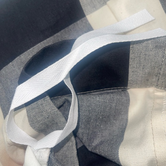 Custom made Black/white 100%cotton plaid Queen size duvet cover. Made In USA - Picture 5 of 7